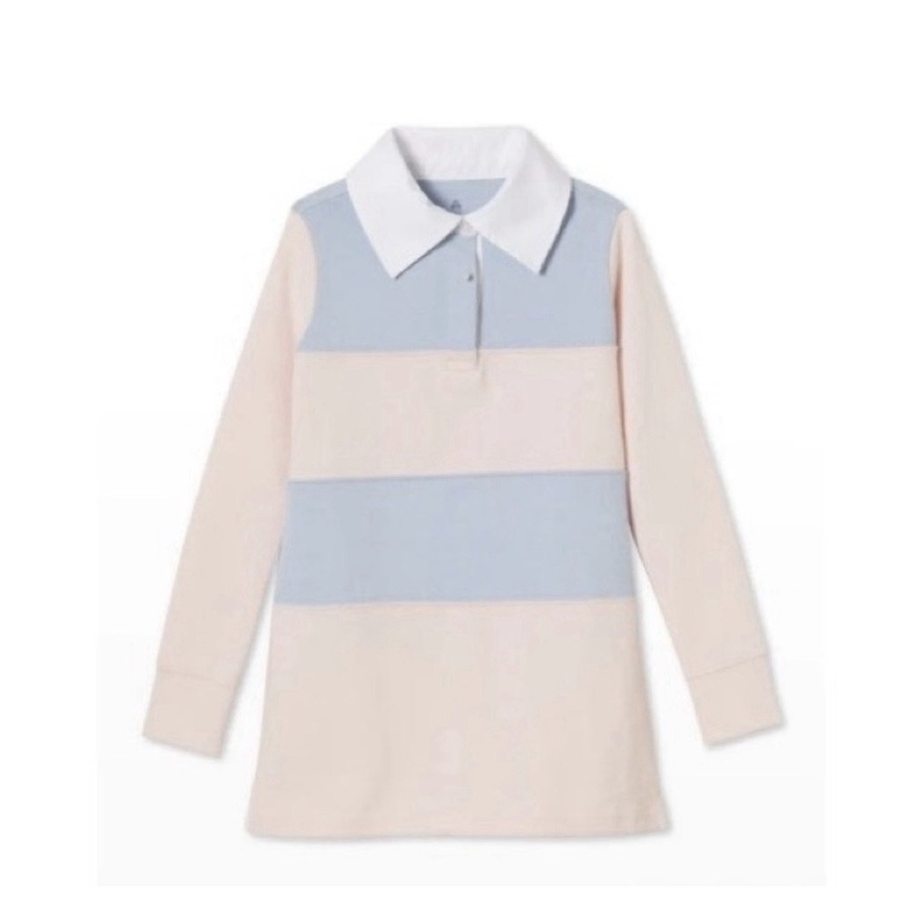 Classic Prep Libby Wide Stripe Rugby Dress Cloud Pink Blue Cotton Girls Size 5